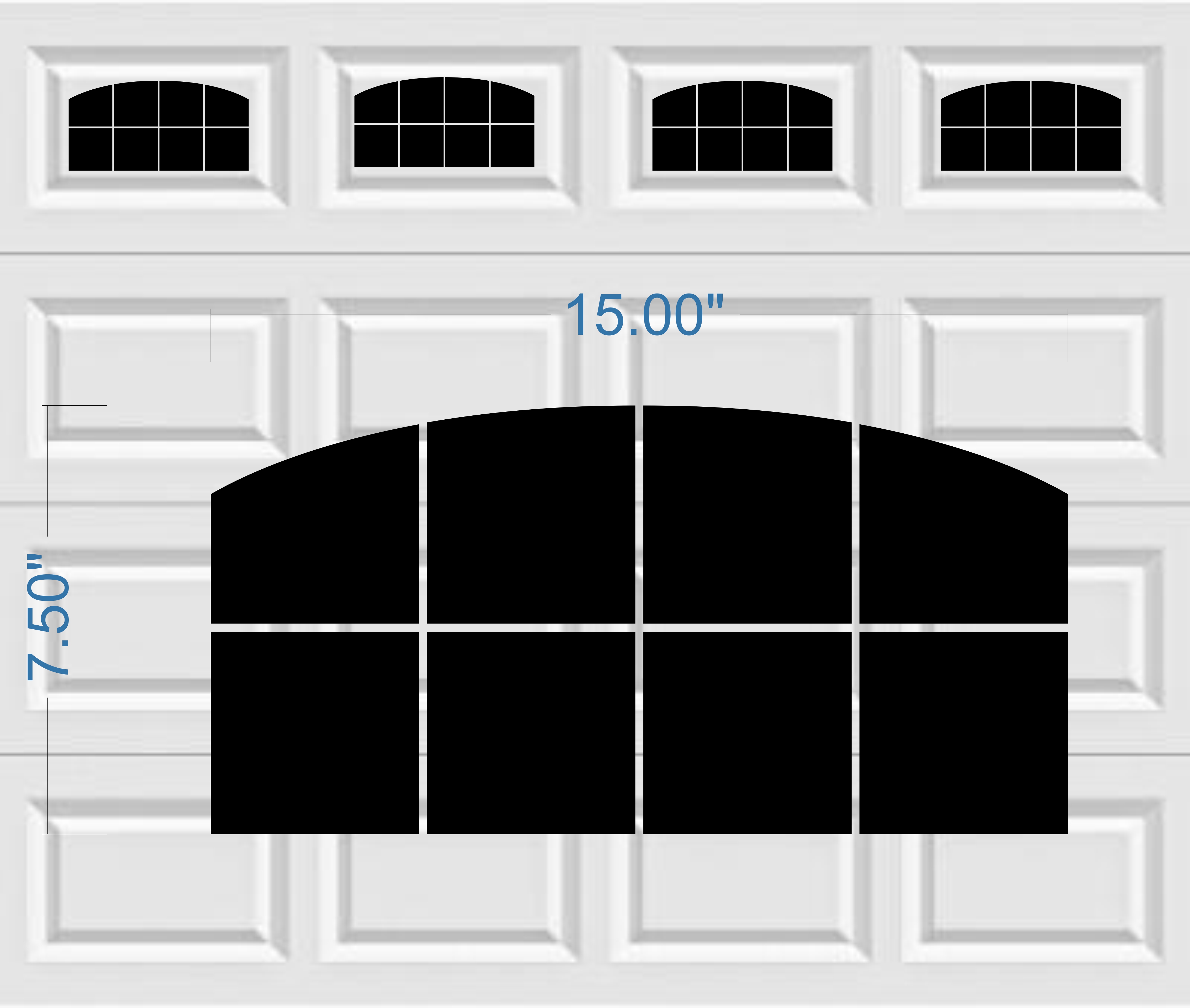 Arched Style Faux Window Garage Door Vinyl Decals Wren Gifts Llc